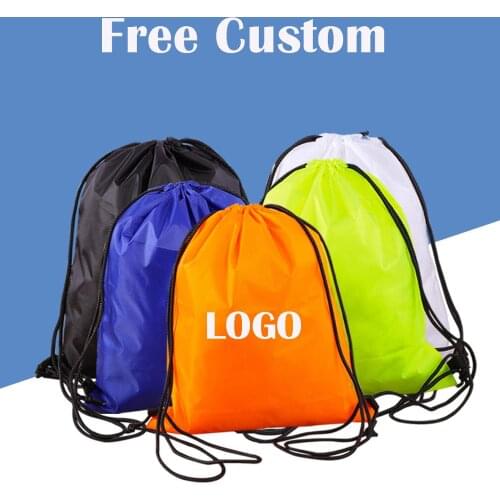 Free Customize The Image / Logo / Name on The Drawstring Bag Women Men Causal Backpack Travel Bags Sports bag