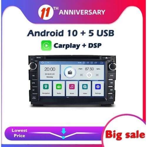 Carplay PX6 IPS DSP Android 10 4GB+64G Car DVD Player GPS Map Wifi DVR camera Radio Bluetooth For Kia Ceed 2009 2010 2011 2012