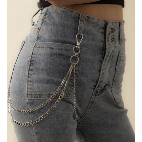 Hip Hop Long Trousers Hipster Key Chain Punk Street Tassel Ring Metal Wallet Chain Belt Chain on Jeans Unisex Jewelry Gift 2021