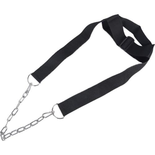 Black Adjustable Head Gym Neck Training Belt Neck Weight Lifting Grip Wrist Wraps Straps Strengh Exercise Fitness Body Building