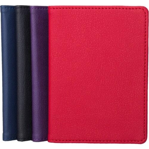 Travel Accessories Solid Color Passport Holder ID Cover Women Men Portable Bank Card Passport Business PU Leather Wallet Case