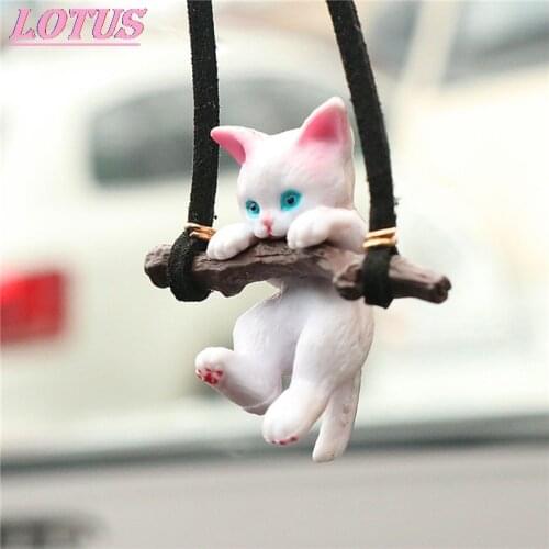 HOT Car Pendant Creative Cute Branch Cat Rearview Mirror Pendant Car Interior Decoration Car Interior Accessories 1PCS