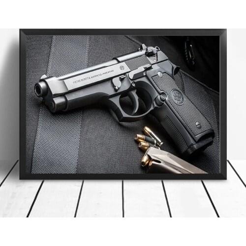 HD Print Pistol with Bullet Canvas Painting Abstract Canvas Painting Posters and Prints Modern Wall Art Picture for Home Decor