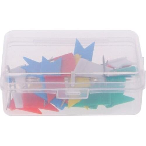 30PCS Flag Marker Shape Map Pins Cork Notice Board Push Pin Assorted Office Home