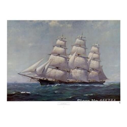 Boats paintings McKay Racer Sovereign of the Seas Frank Vining Smith art for living room Handmade High quality