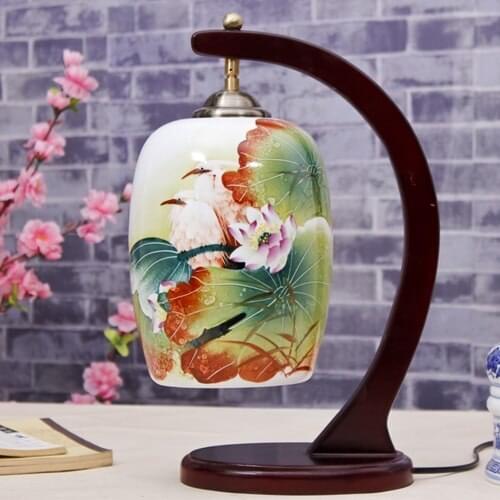 Jingdezhen Chinese Thinner Lamp Ceramic Lamp Modern Creative Bedroom Living Room Bedside Wedding Antique porcelain table Lamp