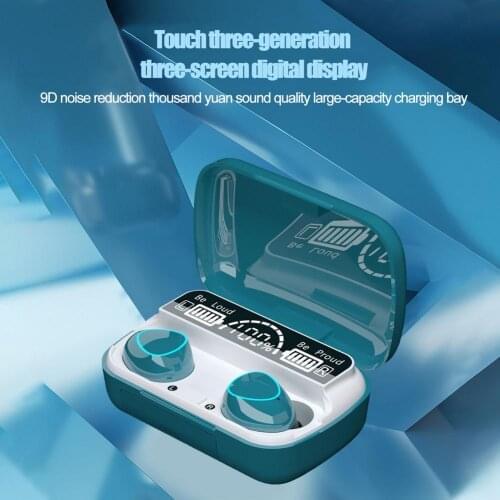 M10 TWS Mini Digital Display Wireless Bluetoothcompatible Headphone In-Ear Earphones 9D Sports Binaural Earbuds For Phone Laptop