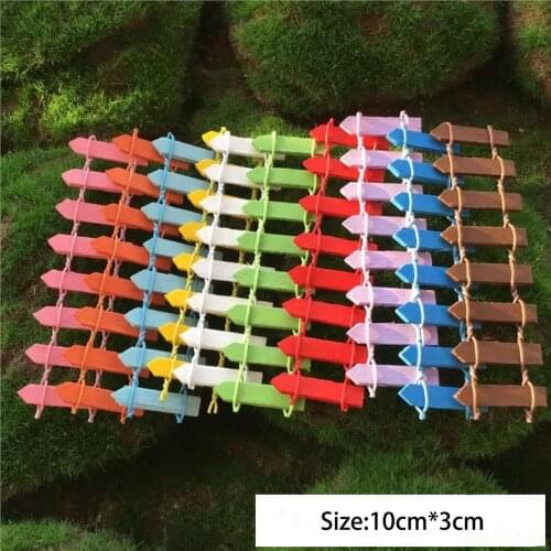 Artifical Miniature Wooden Fence Micro Landscape Bonsai Plant Accessories DIY Fairy Garden Decorations Table Ornaments