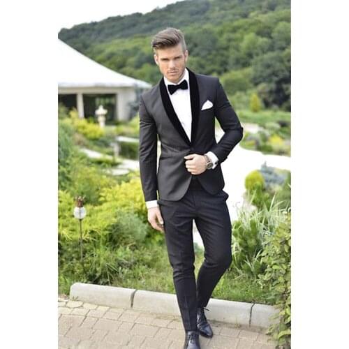 Tailor Mens Suit Groom Wear Slim-Fit Groom Suit Black Groom Tuxedo Custom Made Suits Wedding Suits For Men Wedding Groom Tuxedo
