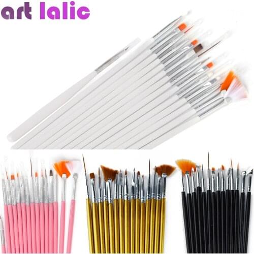 15 pcs Nail Art Brush Decorations Set Tools Professional Painting Pen for False Nail Tips UV Nail Gel Polish Brushes