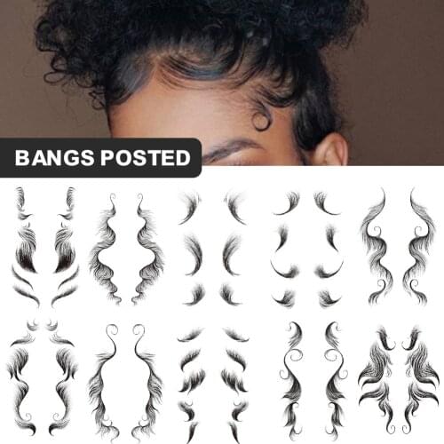 10 Styles Baby Hair Edge Tattoo Sticker Waterproof and Sweatproof Hairline Sticker for Women
