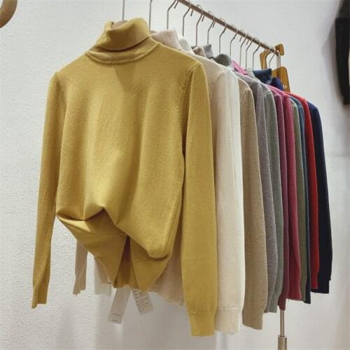 Autumn Winter Thick Turtleneck Sweater Korean Fashion Knitted Sweaters Pullover Women Pull Fmme Undershirt Tops