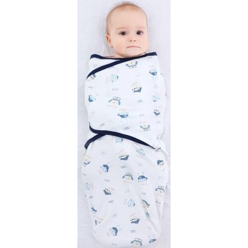 Baby Swaddle Wrap Blankets Newborn Soft Cotton Sleeping Bag Infant Swaddle Sacks 0-4 Months Cartoon Print Blanket Bedding
