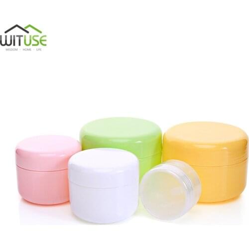 10Pcs 20g/50g/100g Plastic Empty Makeup Jar Pot Refillable Sample bottles Travel Face Cream Lotion Cosmetic Container White