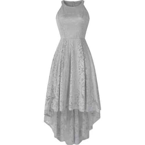 Homecoming Dresses O Neck Sleeveless Lace Crochet A Line Irregual Wedding Evening Dresses Dance Queen Dresses Prom Dress