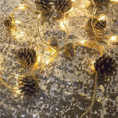 Pinecone Holiday Garland String LED Fairy Light Battery Powered For Outdoor Decoration Christmas Tree Patio Garden Halloween