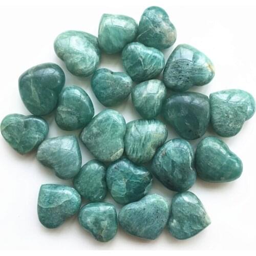 Natural gemstone amazonite quartz heart shaped for home decoration