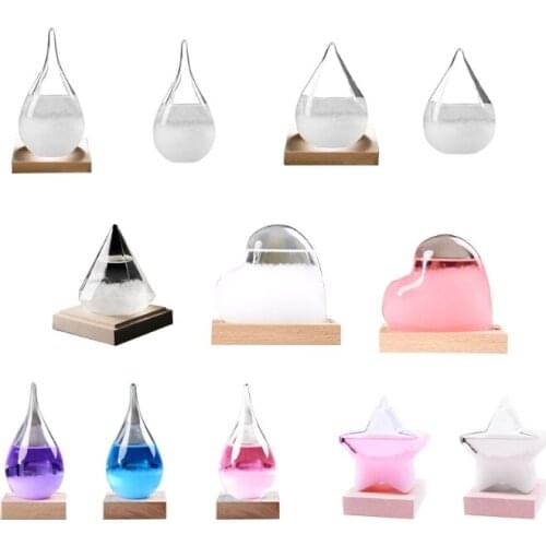 Droplet Heart star Storm Glass Bottle Weather Forecast Predictor Monitor Baromet