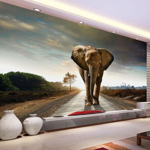 Drop Shipping Custom Size Elephant Photographic Background 3D Photo Mural Wallpaper Printed Wallpaper Murales De Pared 3D