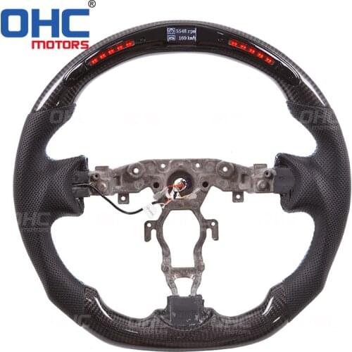 Real Carbon Fiber LED Steering Wheel compatible for Nissan 370Z LED Performance Steering Wheel LED Racing
