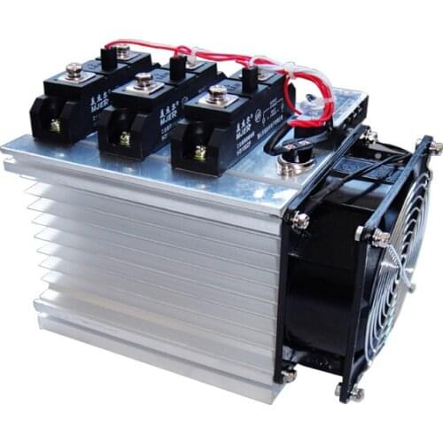 H3100ZF 100A Industrial grade solid relay /SSR three phase DC to AC 3pcs relay+1pc radiator +1pc radiator matching fan