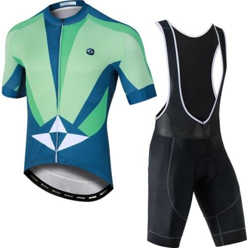 YOCENE Unique Green Printing Mountainbike Clothes Bike Shorts Sleeve Suit Men Wear