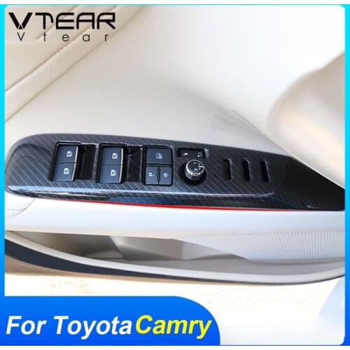 Vtear window button panel plate trim Mouldings frame styling For Toyota Camry interior decoration cover accessories parts 2020