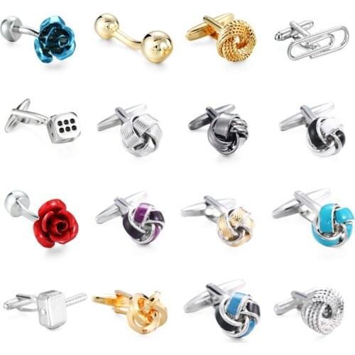 Brand new high quality brass multicolor twist dice rose Cufflinks fashion mens French shirt Cufflinks wholesale