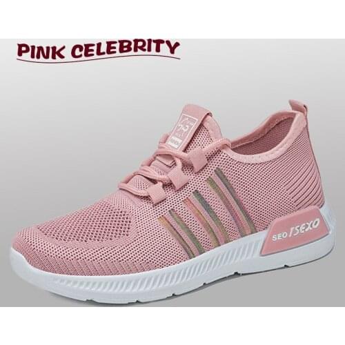 Womens Sports Shoes Flying Woven Lightweight Soft Sole Lace-Up Casual Net Shoes Breathable женская обувь