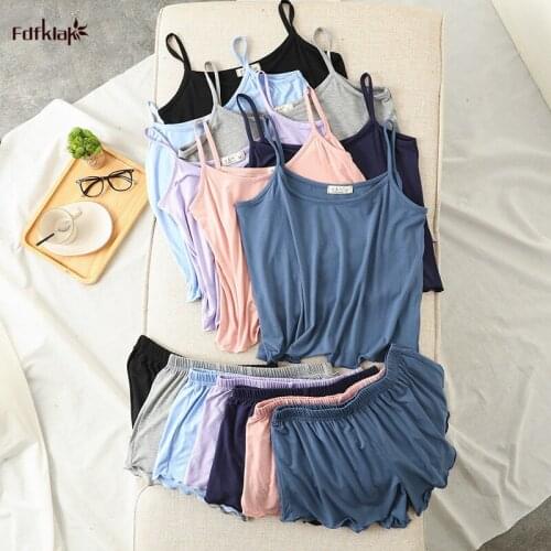 Summer Suit Shorts And Top Pajamas for Women Plus Size Homewear Loose Soft Modal Lady Pajamas Set Home Clothes Female Sleepwear