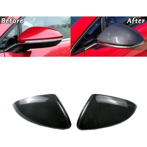 1 Pair Rearview Mirror Cover Carbon Fiber Side Rear View Mirror Cover Caps for -Golf MK7 MK7.5 Golf 7 R 2013-2020