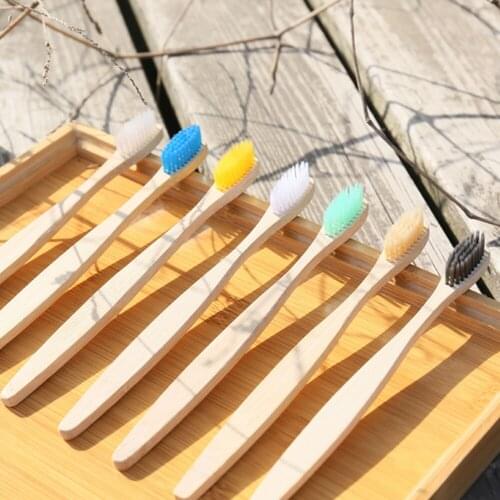 20pcs Eco-Friendly Toothbrush Bamboo Tooth Brush Soft Capitellum Fiber Toothbrushes Home Travel Daily Use Tooth Brushes Set