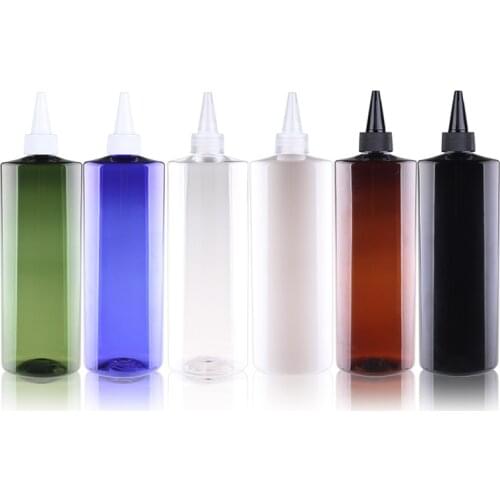 500ML X 20 Flat Shoulder Empty Cosmetics Container With Pointed Mouth Top Cap DIY E Liquid Large Capacity Lotion Plastic Bottles