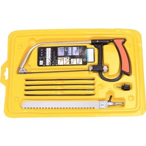 8 in 1 Multifunction Hand Steel Saw hacksaw frame with 6 Blades Kit box DIY Metal Wood saw cutting Hobby Outdoor Surival Tool
