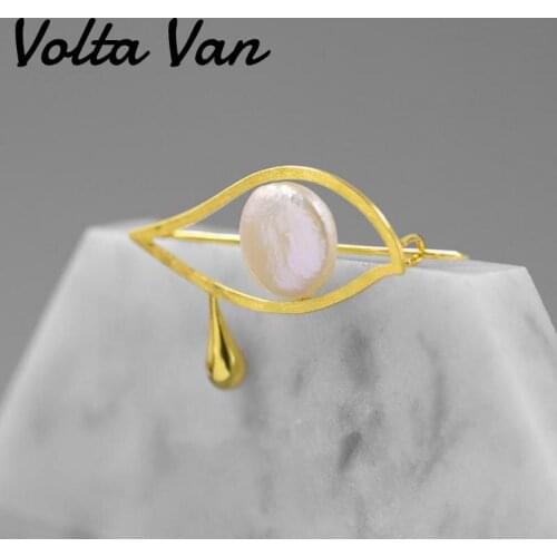 Volta Van 925 Sterling Silver Brooches Elegant Fine Jewelry Baroque Pearl 2021 New Tears Of Atlantis Luxury Concise Brooches