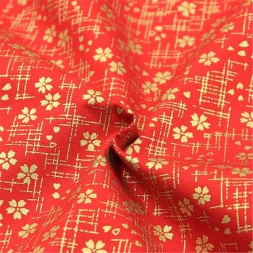 CF831 Sakura Bronzed Fabrics Summer Thin Cotton Fabric Chinese Style Dress/Table Cloth/Curtain/Clothes DIY Patchwork Materials