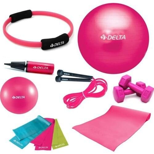 Delta 4 MM Cushioned PFS Fuchsia Full Pilates Set (55 cm - 20 cm)