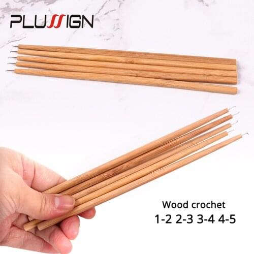 Wooden Handle Ventilating Needles For Lace Wigs Different Size Stainless Steel Needles For Make/Repair Lace Wig Needles