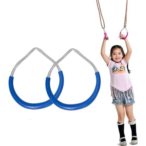 Children Trapeze Bar Pull Up Gym Rings Handshake Iron Plastic Fitness Sports Pull-ups Pull Ring Playground Home Swing Equipment