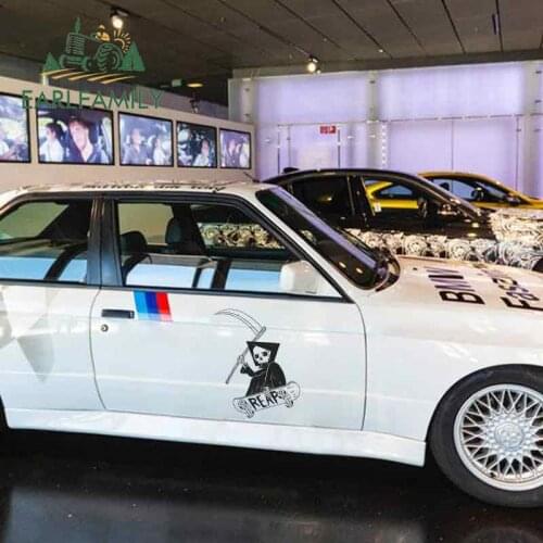 EARLFAMILY 58cm x 58cm Cool Death Skateboard Fine Decal Graffiti Stickers Funny Big Car Stickers and Decals Vinyl Car Wrap