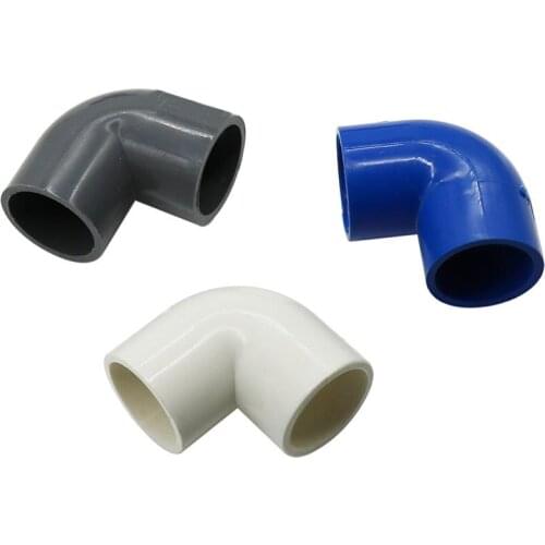 PVC Water Supply Pipe Fittings Blue White Grey 20mm Elbow PVC Connector Equal Two-way Plastic Irrigation Water Tank Water Joint