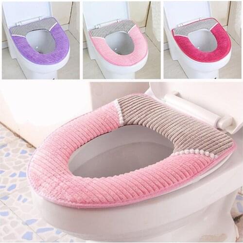 Thick Coral Velvet Toilet Seat Cover Mat Bathroom Closestool Cover Soft Warm Waterproof Toilet Cover Case best selling 2020