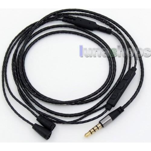 3.5mm OFC Mic Remote Volume Control PVC Skin Cable For Sennheiser IE8 IE80i Headphone LN005875