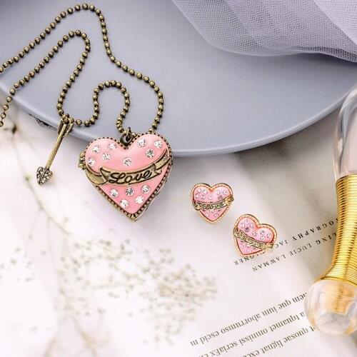 Cute Love Heart Ear Studs At First Sight Earrings Romantic Gift Box Earrings Bijoux for Girls Gift