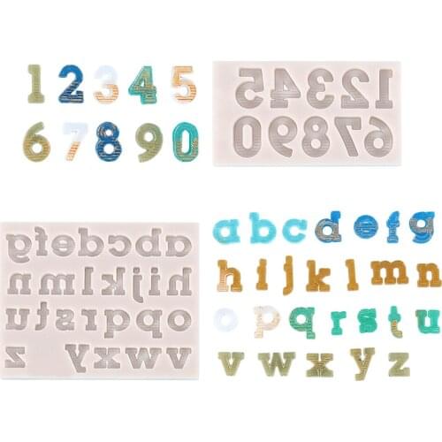 Lower Case Letters Number Silicone Resin Mold DIY Pendant Keychain Earring Necklace Jewelry Craft Making Mold