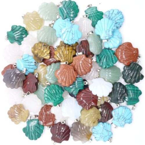 Wholesale Fashion Quartz Natural Stone Shell Pendant For Charms Jewelry Necklaces Wholesale 24pcs/lot Making Free Shipping