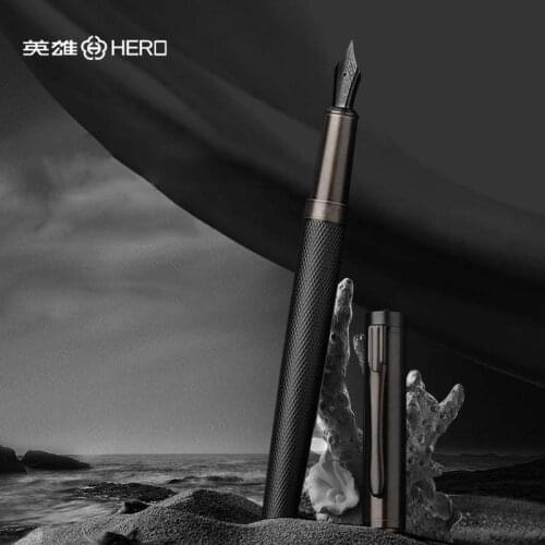 Hero Black Forest Series Fountain Pen Waves Matte Black Nib School Student Office Stationery Ink Pens