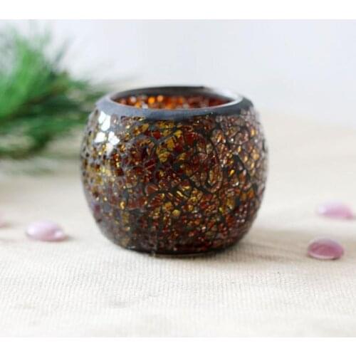 2x Glittering Mosaic Votive Candle Tealight Candle Holder Wedding Home Decor