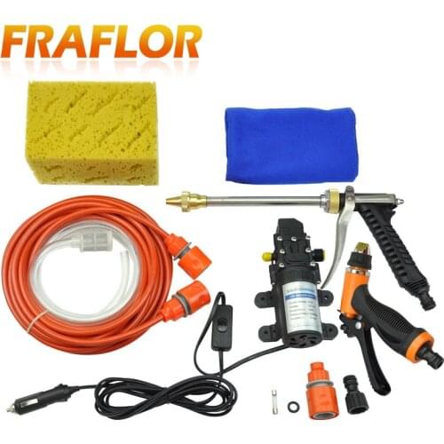 High Pressure 12V Car Wash Washing Machine Portable Device Household Washing Pump Tools Water Gun & Metal Nozzle [2 Water Guns]