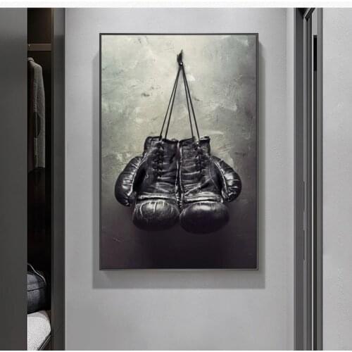 Sports Room Boxing Gloves Canvas Painting Cuadros Posters Print Wall Art for Living Room Home Decor (No Frame)